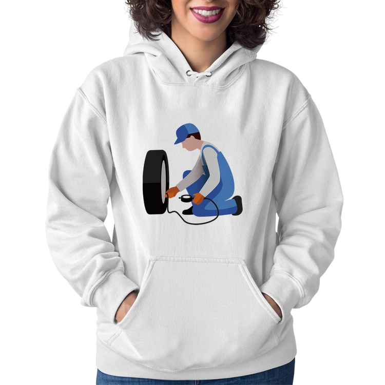 Moletom Feminino Borracharia - Branco