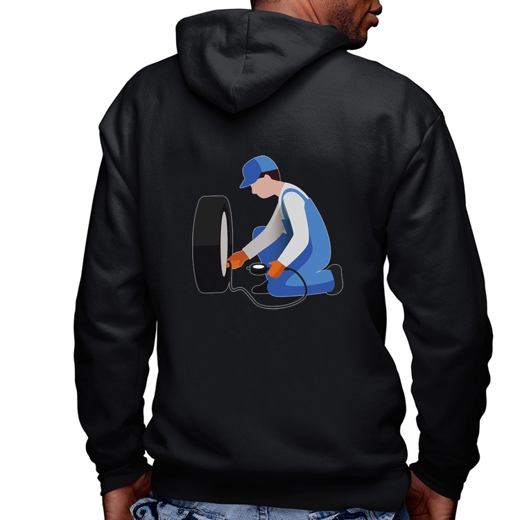 Blusa Moletom Borracharia Masculina com Capuz e Zíper