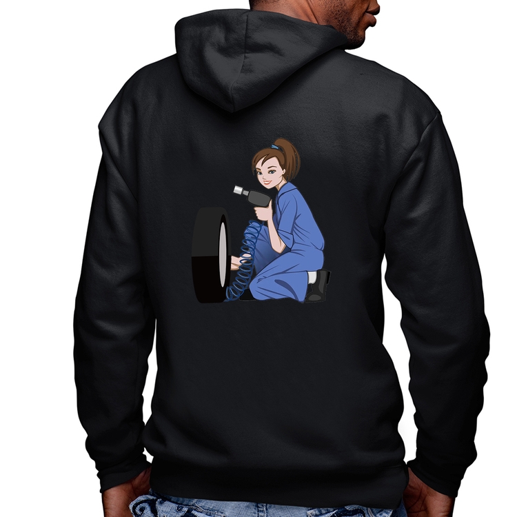 Blusa Moletom Borracharia Girl Masculina com Capuz e Zíper