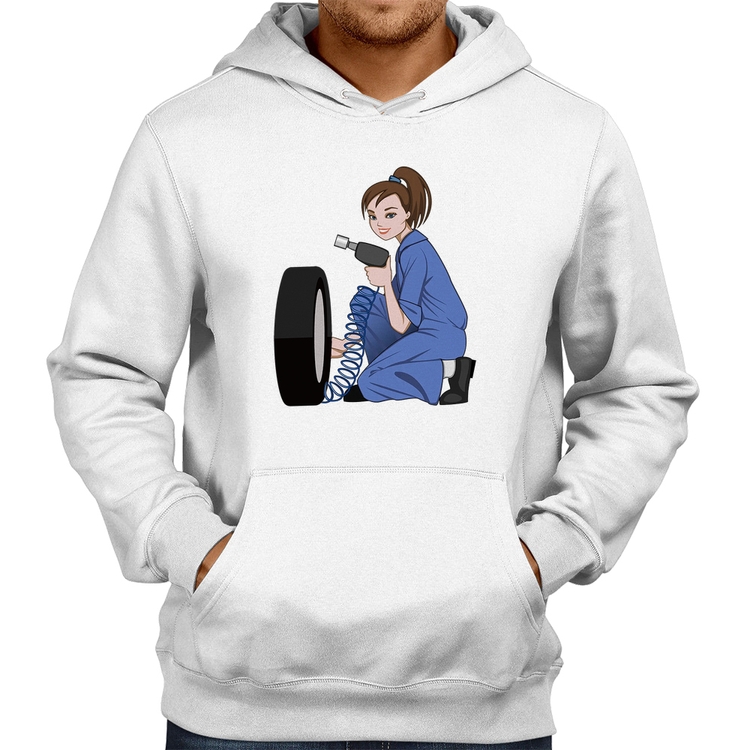 Moletom Borracharia Girl - Branco