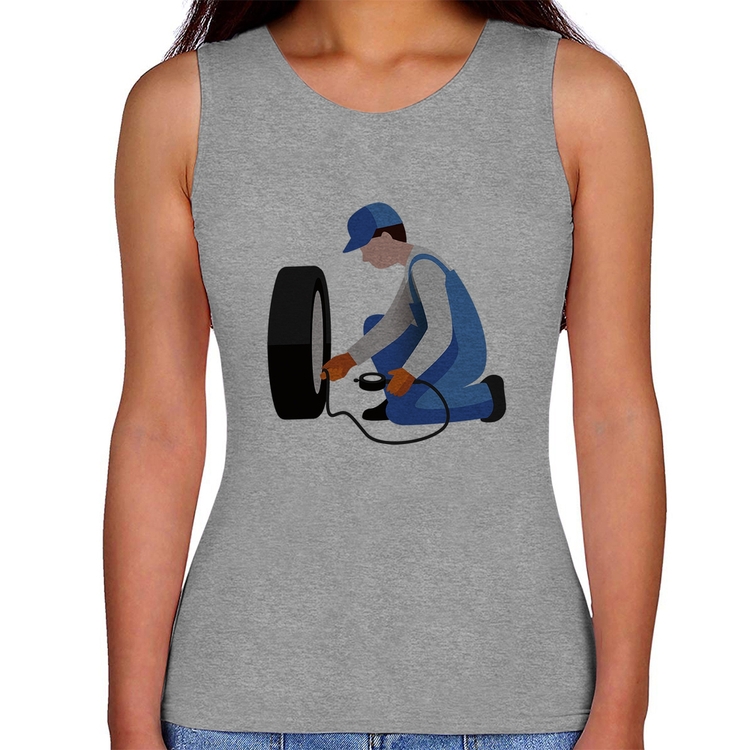 Regata Feminina Borracharia - Cinza