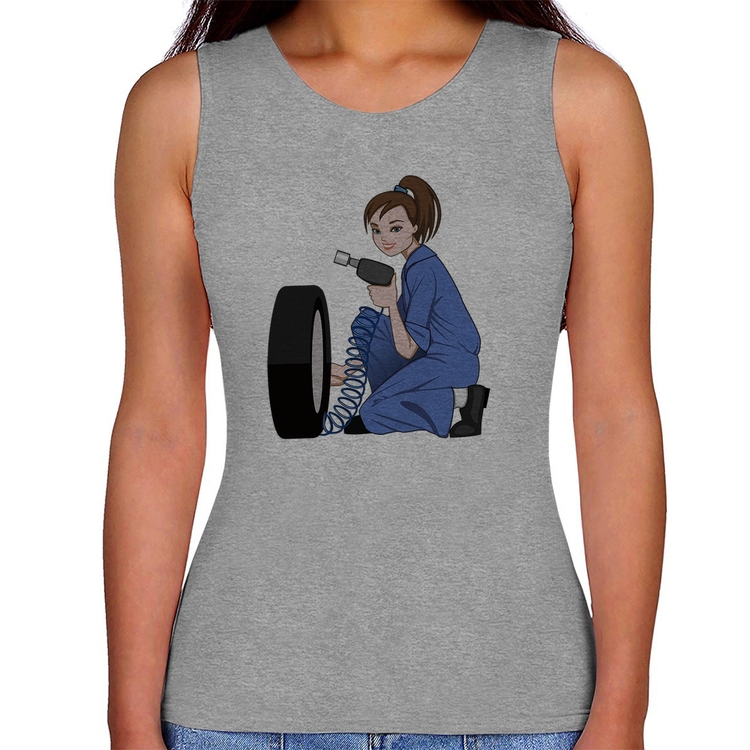 Regata Feminina Borracharia Girl - Cinza