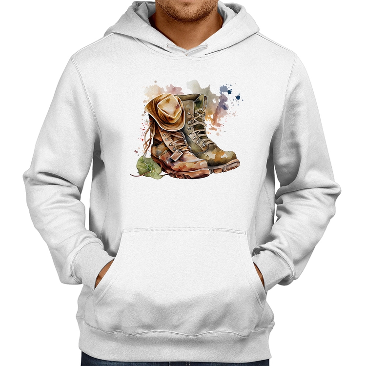 Moletom Botas e Chapéu Retrô - Branco