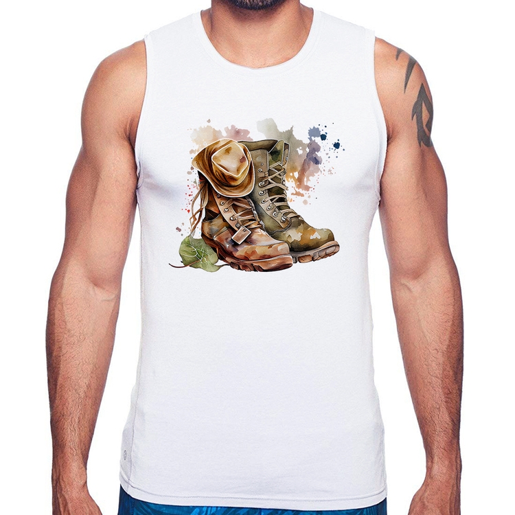 Regata Botas e Chapéu Retrô