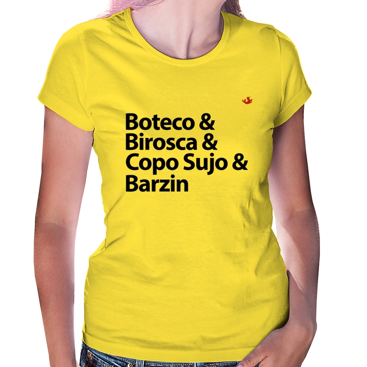 Baby Look Boteco & Birosca & Copo Sujo & Barzin - Amarela