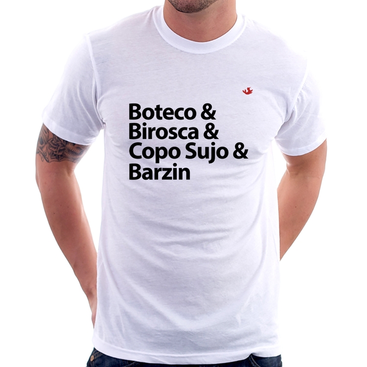 Camiseta Boteco & Birosca & Copo Sujo & Barzin