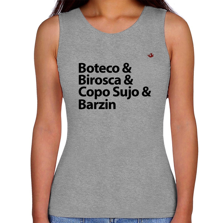 Regata Feminina Boteco & Birosca & Copo Sujo & Barzin - Cinza