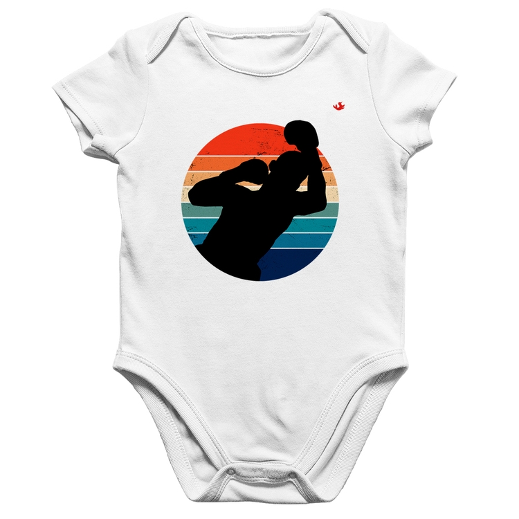 Body Bebê Algodão Boxe Vintage Sunset - Branco