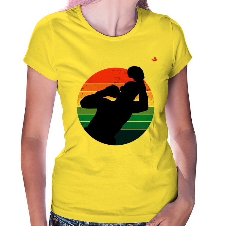 Baby Look Boxe Vintage Sunset - Amarela