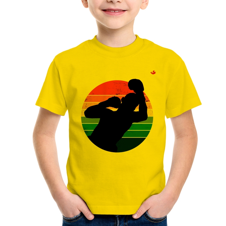 Camiseta Infantil Boxe Vintage Sunset - Amarela