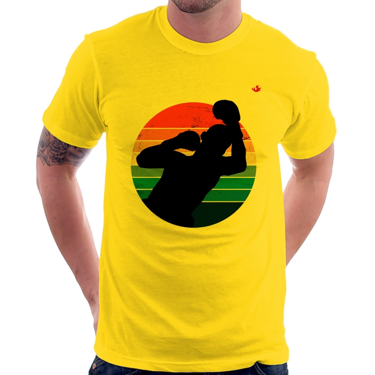 Camiseta Boxe Vintage Sunset - Amarela