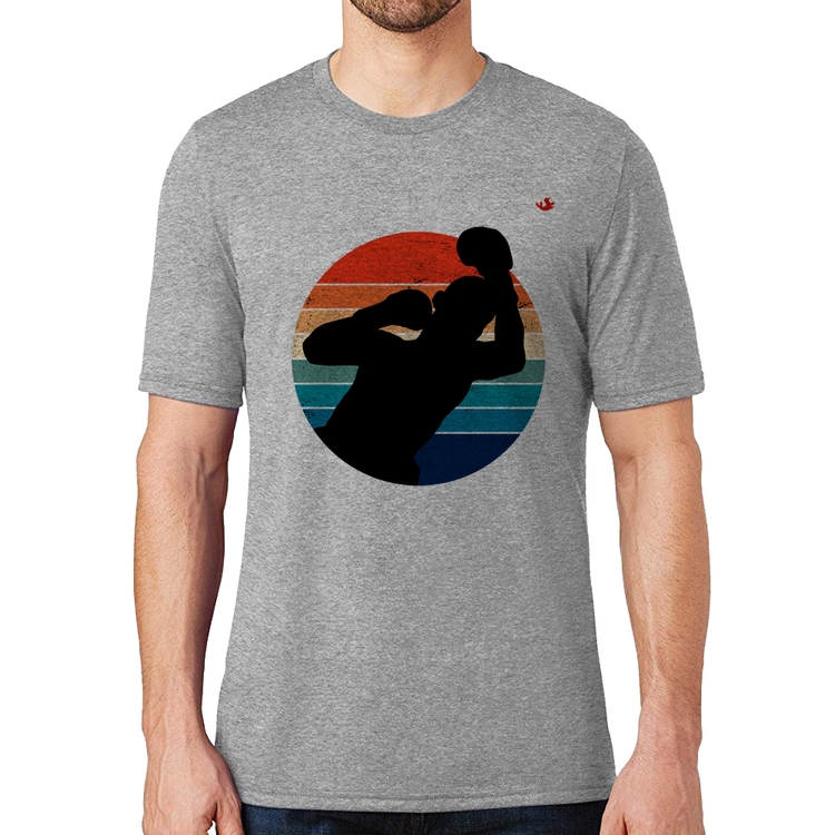 Camiseta Boxe Vintage Sunset - Cinza