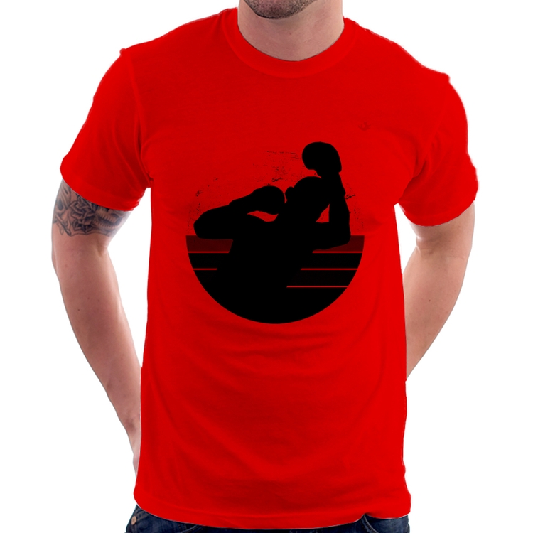 Camiseta Boxe Vintage Sunset - Vermelha