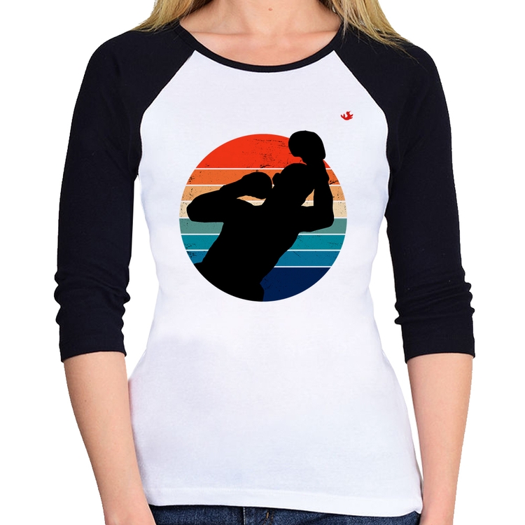 Baby Look Raglan Boxe Vintage Sunset Manga 3/4