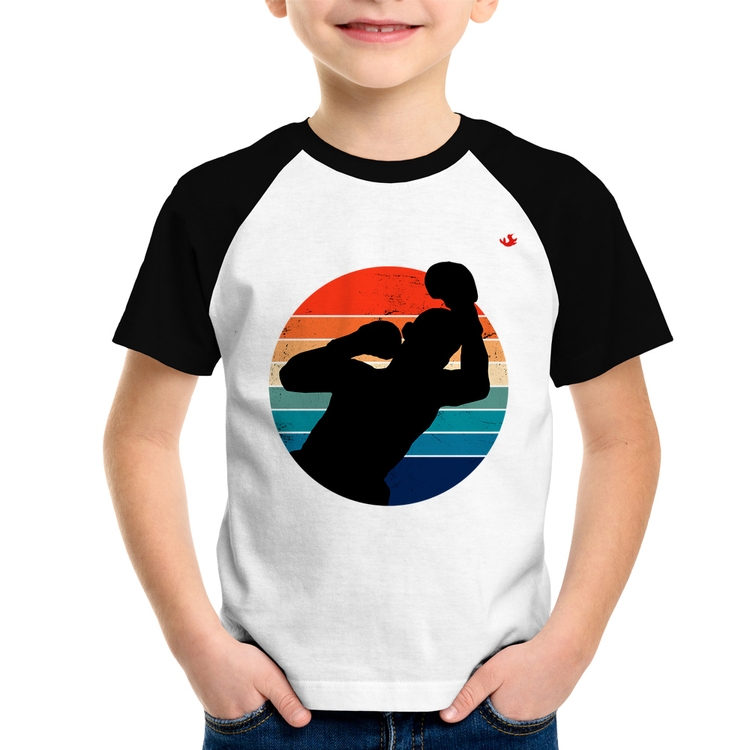 Camiseta Raglan Infantil Boxe Vintage Sunset