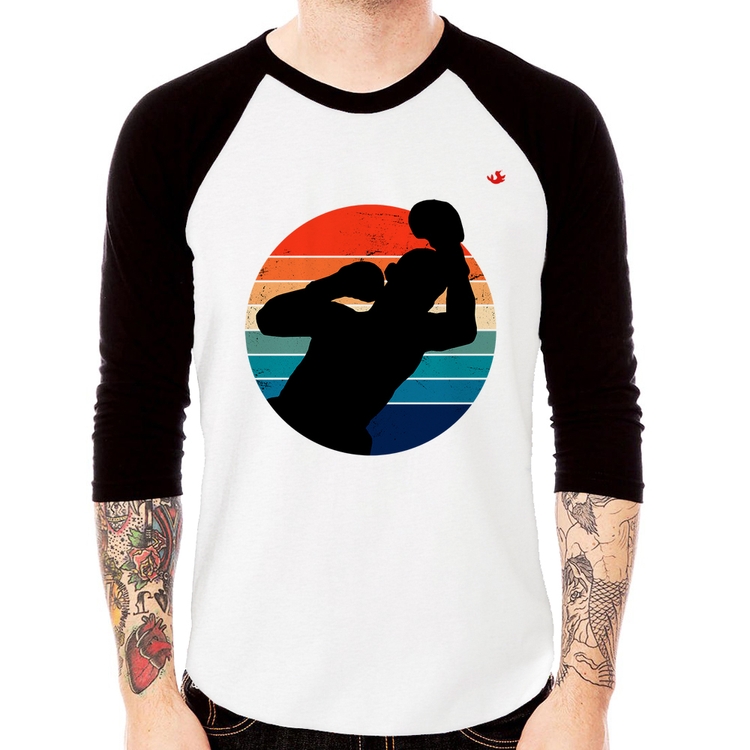 Camiseta Raglan Boxe Vintage Sunset Manga 3/4