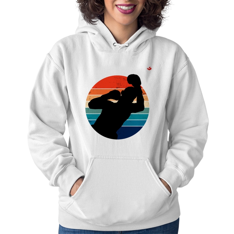 Moletom Feminino Boxe Vintage Sunset - Branco