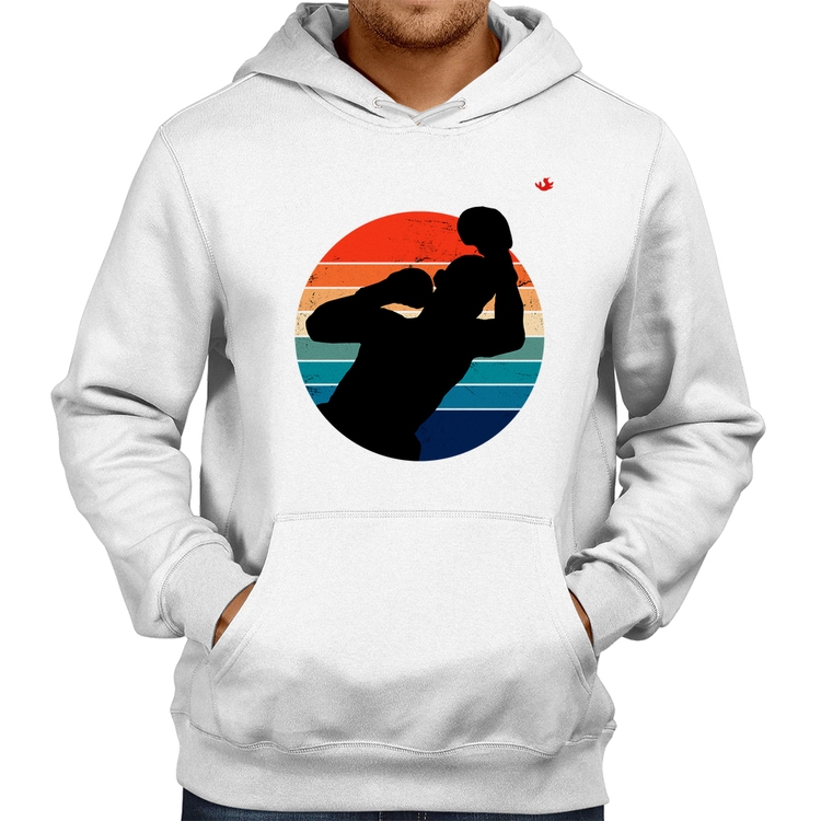 Moletom Boxe Vintage Sunset - Branco