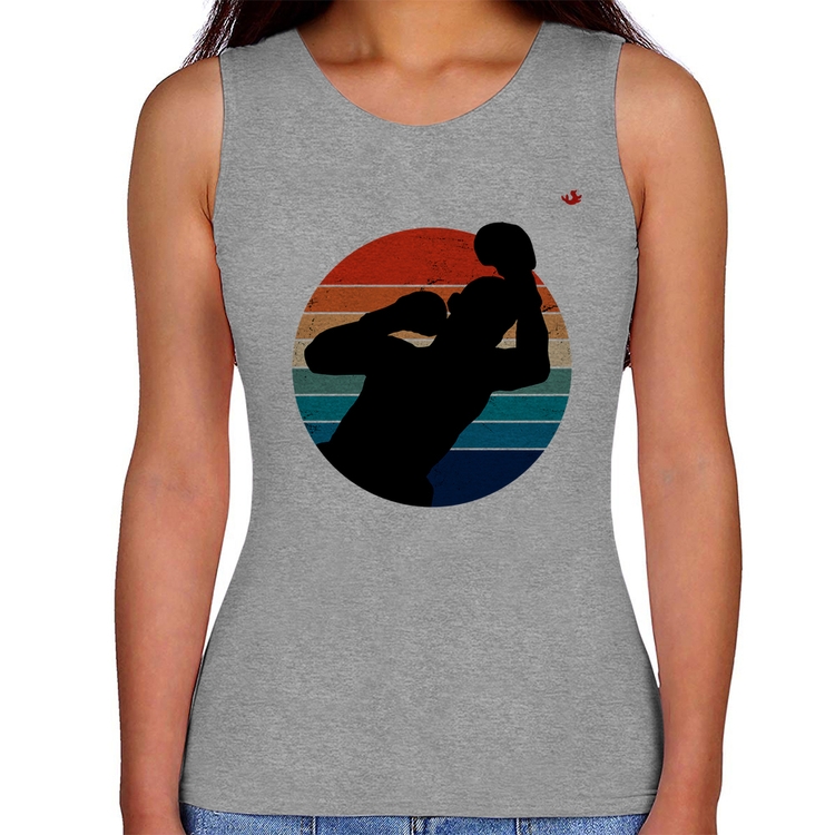 Regata Feminina Boxe Vintage Sunset - Cinza