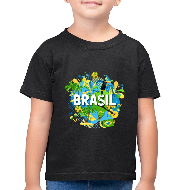 Camiseta Algodão Infantil Brasil