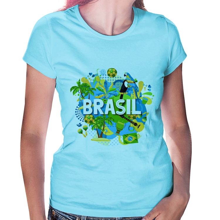 Baby Look Brasil - Azul Bebê