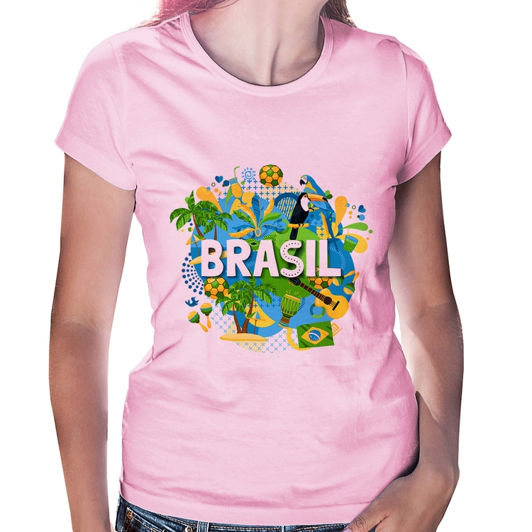 Baby Look Brasil - Rosa Bebê