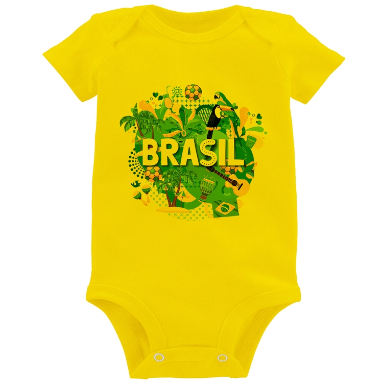 Body Bebê Brasil - Amarelo