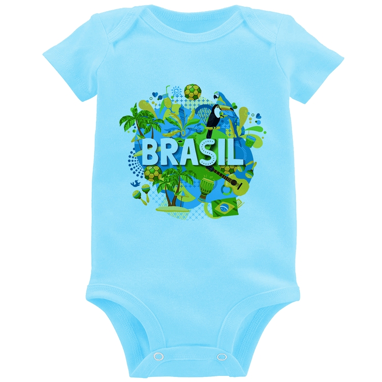 Body Bebê Brasil - Azul Bebê