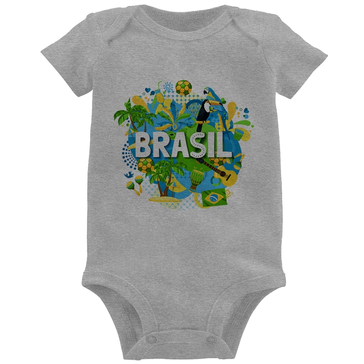 Body Bebê Brasil - Cinza