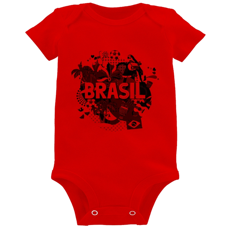 Body Bebê Brasil - Vermelho