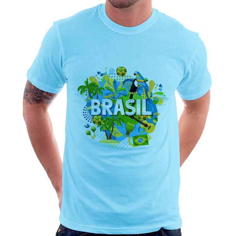 Camiseta Brasil - Azul Bebê