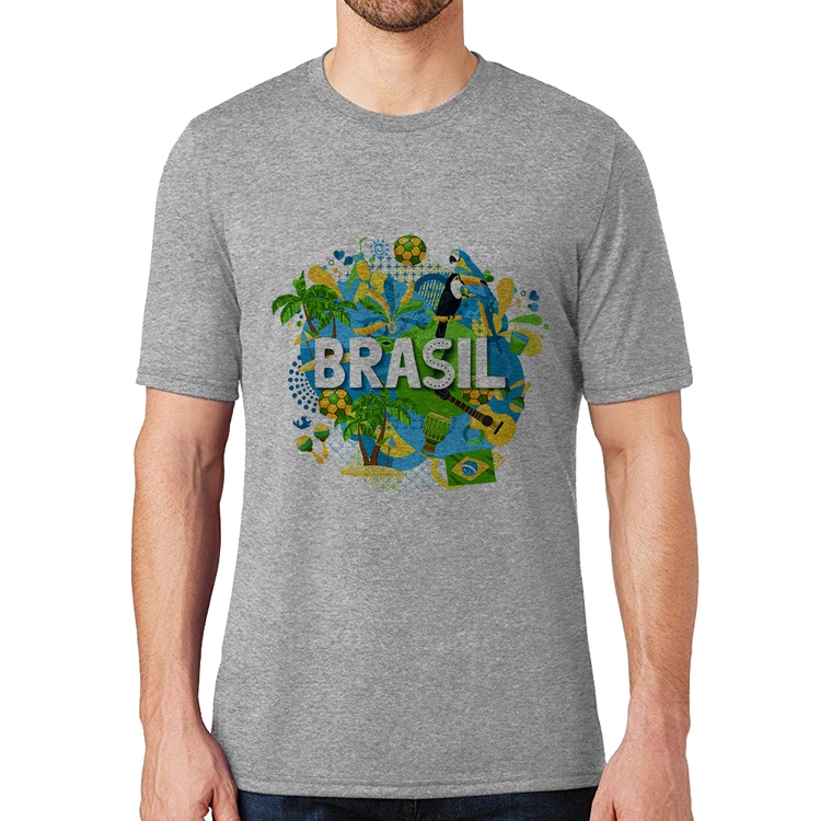 Camiseta Brasil - Cinza
