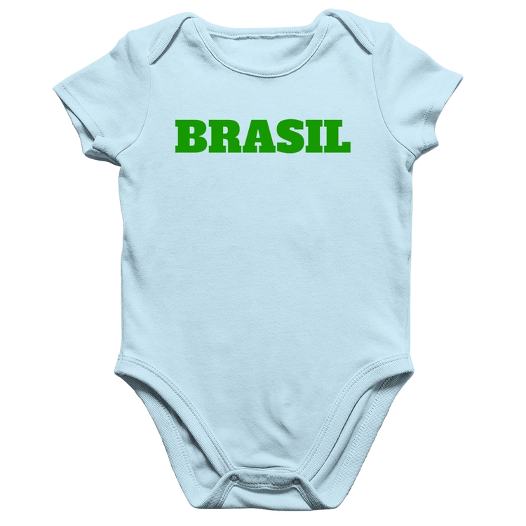 Body Bebê Algodão Brasil - Copa do Mundo - Azul Bebê