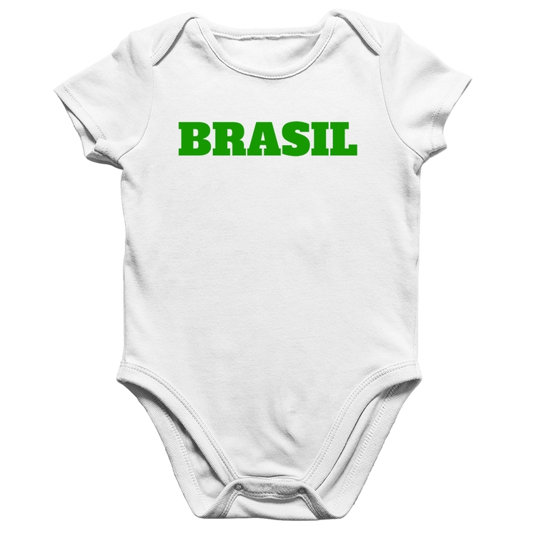 Body Bebê Algodão Brasil - Copa do Mundo - Branco