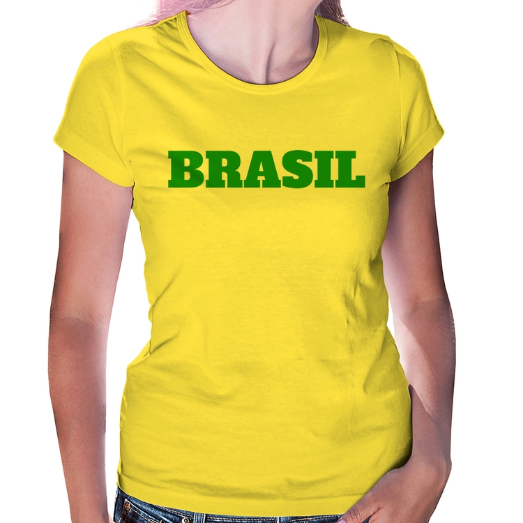 Baby Look Brasil - Copa do Mundo - Amarela