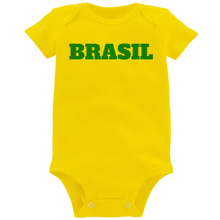 Body Bebê Brasil - Copa do Mundo - Amarelo