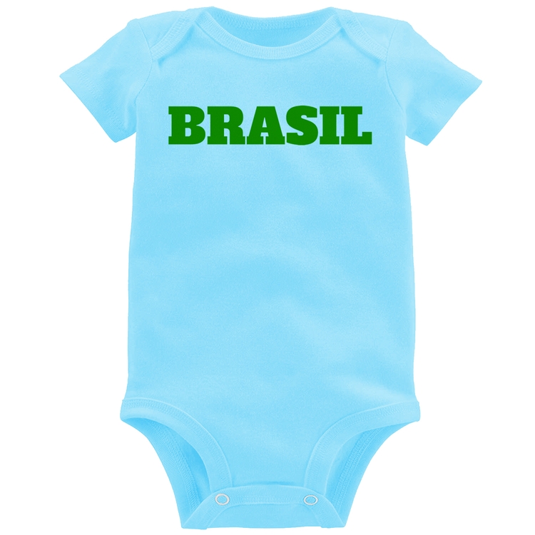 Body Bebê Brasil - Copa do Mundo - Azul Bebê
