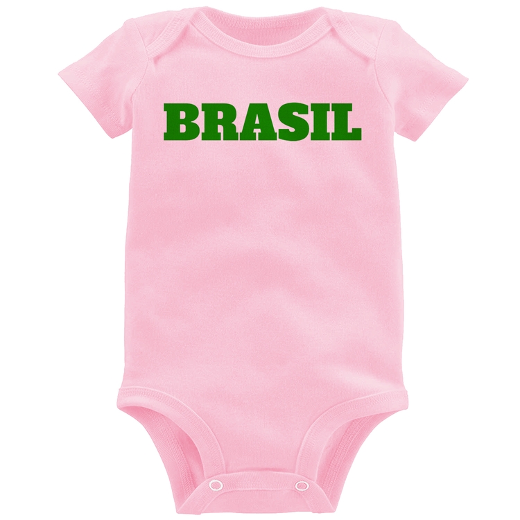 Body Bebê Brasil - Copa do Mundo - Rosa Bebê