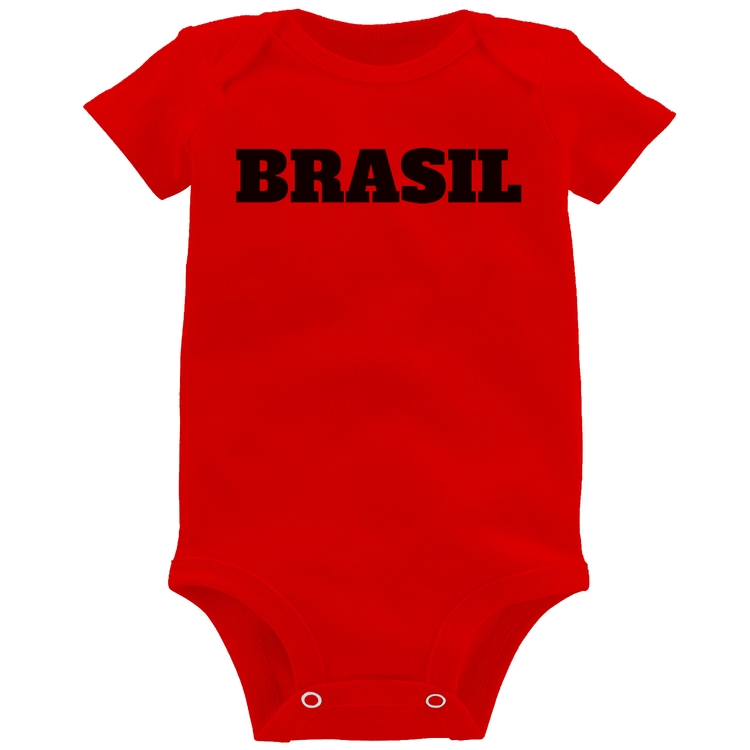 Body Bebê Brasil - Copa do Mundo - Vermelho