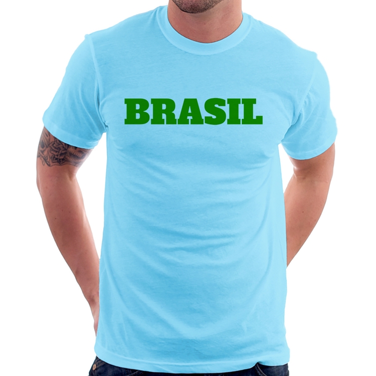 Camiseta Brasil - Copa do Mundo - Azul Bebê