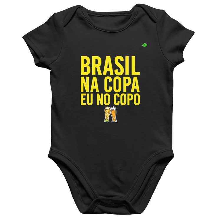 Body Bebê Algodão Brasil na Copa eu no copo