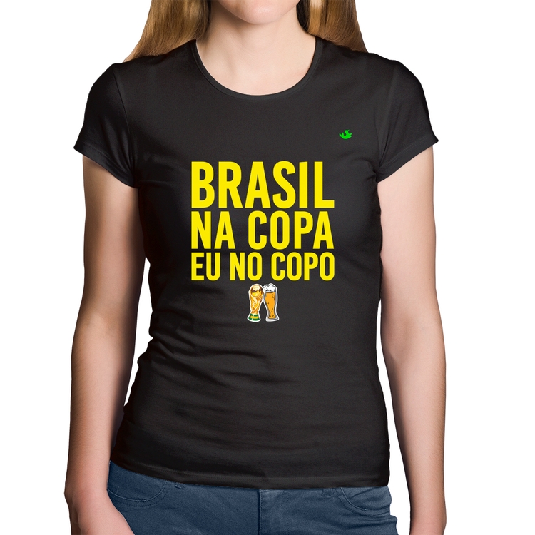 Baby Look Algodão Brasil na Copa eu no copo