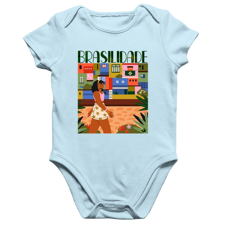 Body Bebê Algodão Brasilidade - Azul Bebê