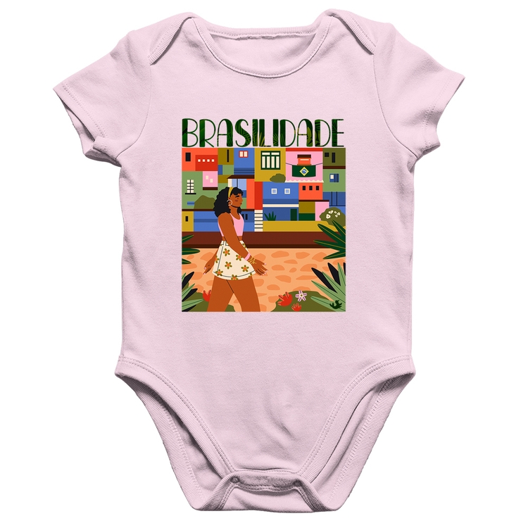 Body Bebê Algodão Brasilidade - Rosa Bebê