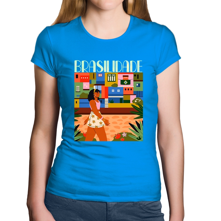 Baby Look Algodão Brasilidade - Azul