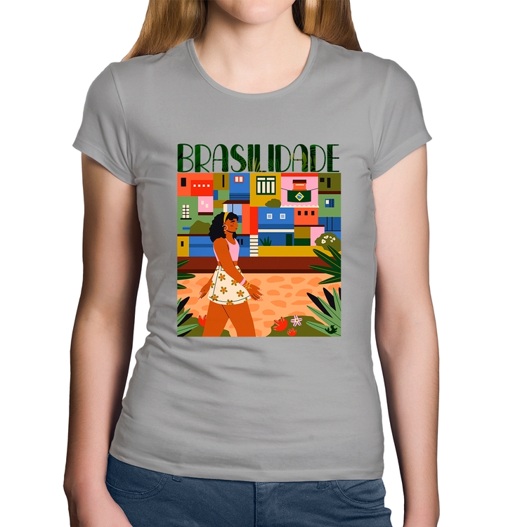 Baby Look Algodão Brasilidade - Cinza