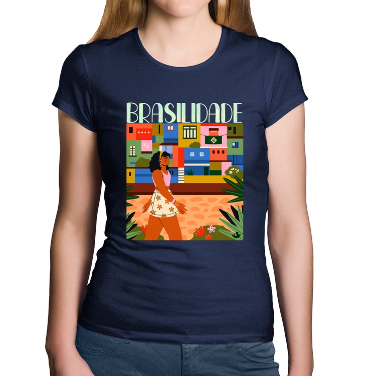 Baby Look Algodão Brasilidade - Marinho