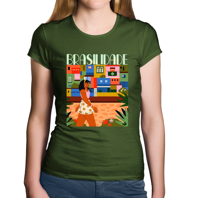 Baby Look Algodão Brasilidade - Musgo