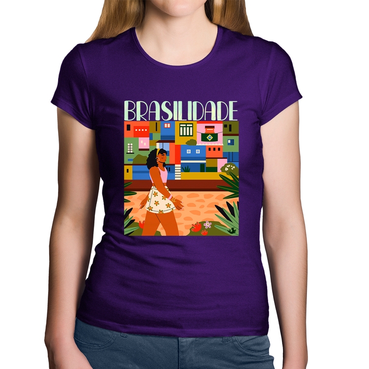 Baby Look Algodão Brasilidade - Roxa