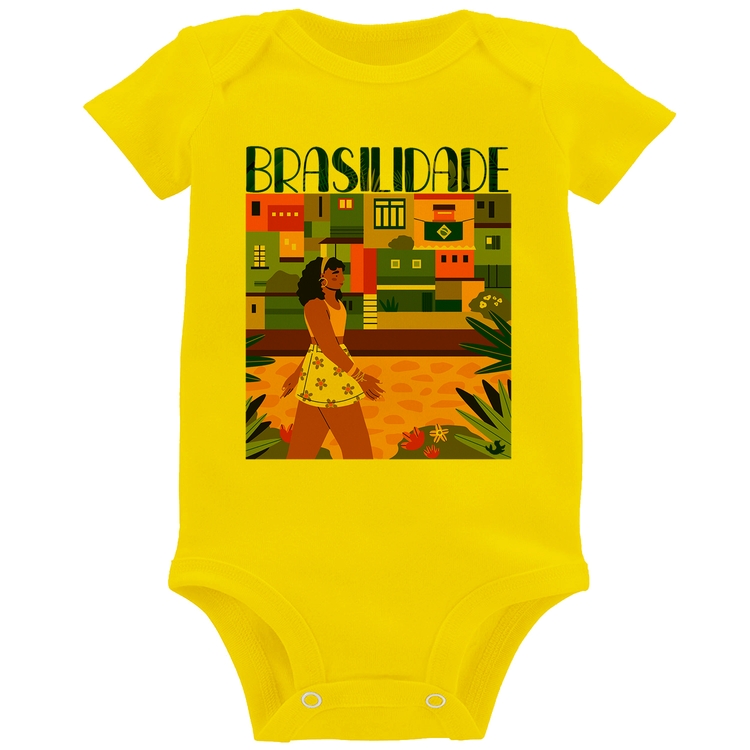 Body Bebê Brasilidade - Amarelo